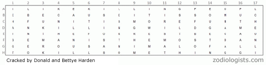 Zodiac 408 Cipher Solution 1